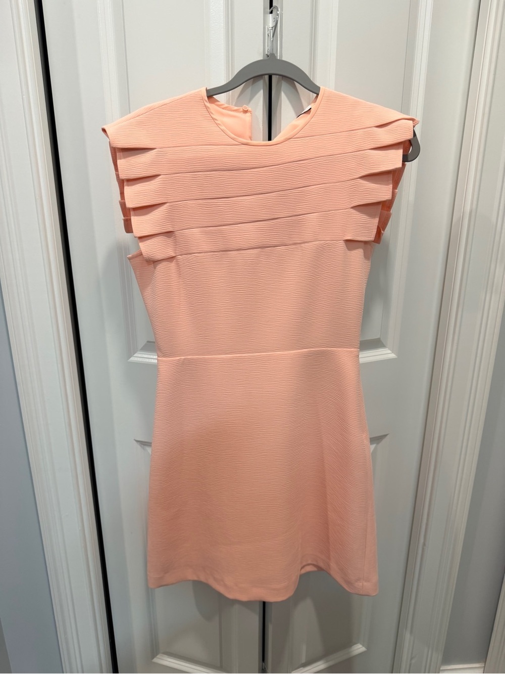 Sandro Pinkish/Peach Layered-Yoke Mini Dress